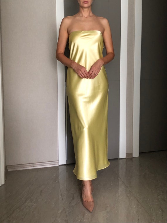 slim fit dress slacks Mouni Roy in gold tube long gown main image 1