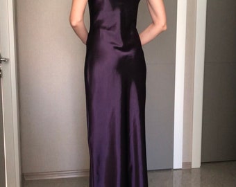 strapless open back dress Long Sleeves Purple Lace Prom Dresses, Purple Lace Formal Evening Dres –  jbydress main image 1
