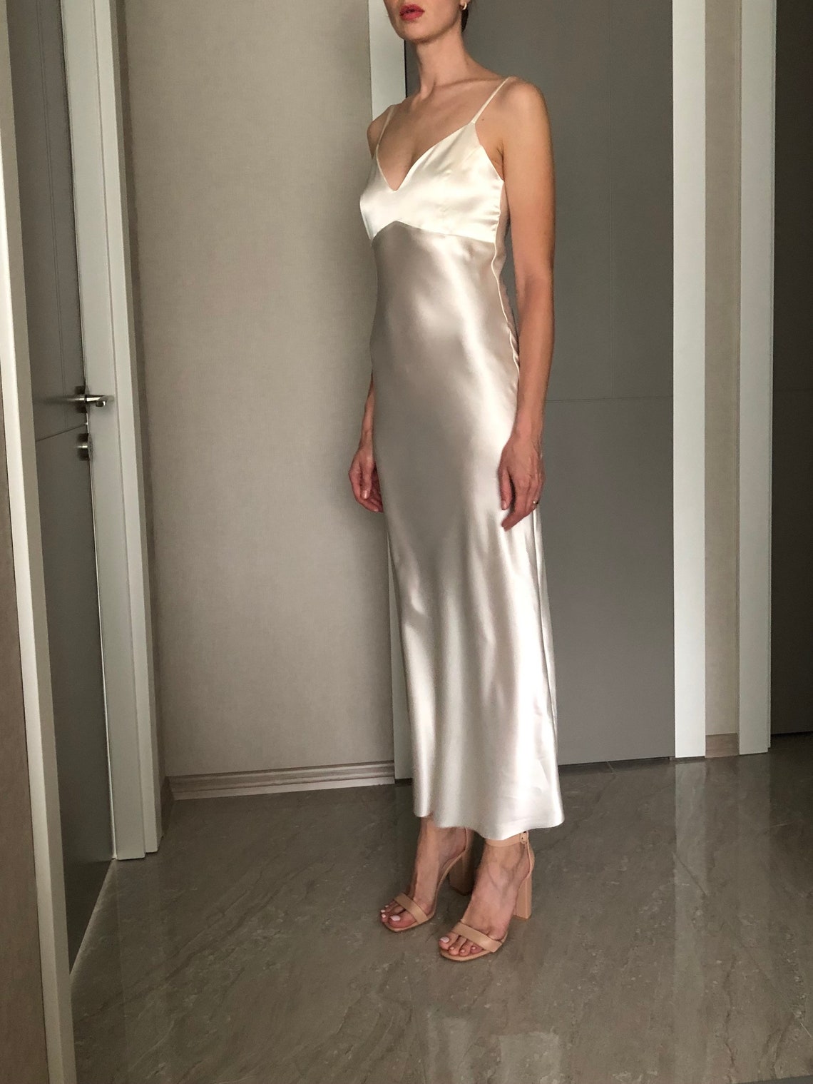 full length silk slip