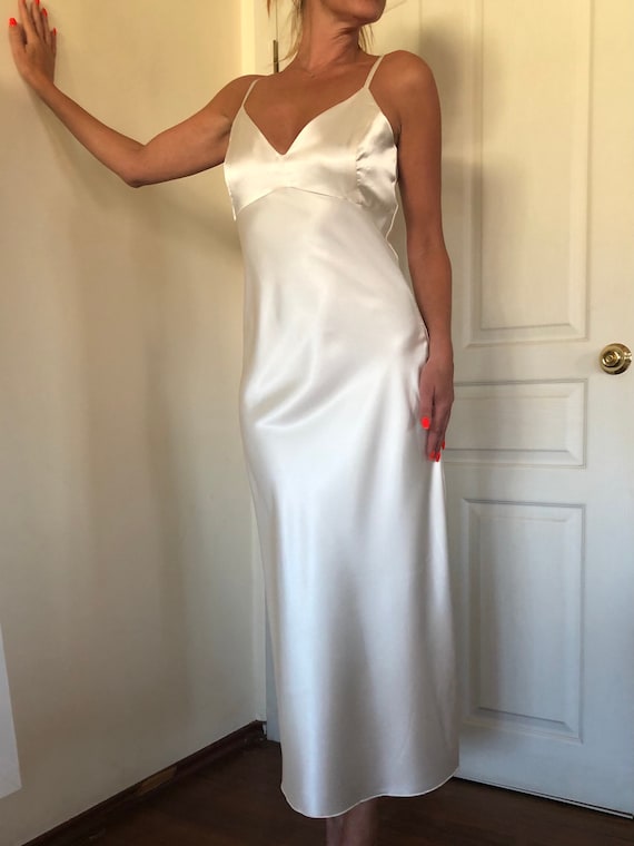 100% Real Silk Ivory Dress,High Quality Extra Full Length Slip Dress, Adjustable Spaghetti Straps,Pure Silk Deep V Neck Bias Cut Dress 100% Real Silk Ivory Dress,High Quality Extra Full Length Slip Dress, Adjustable Spaghetti Straps,Pure Silk Deep V Neck Bias Cut Dress