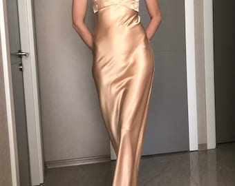 sachin and babi light blue dress Satin Scoop Neck Camisole Maxi Dress - Champagne main image 1