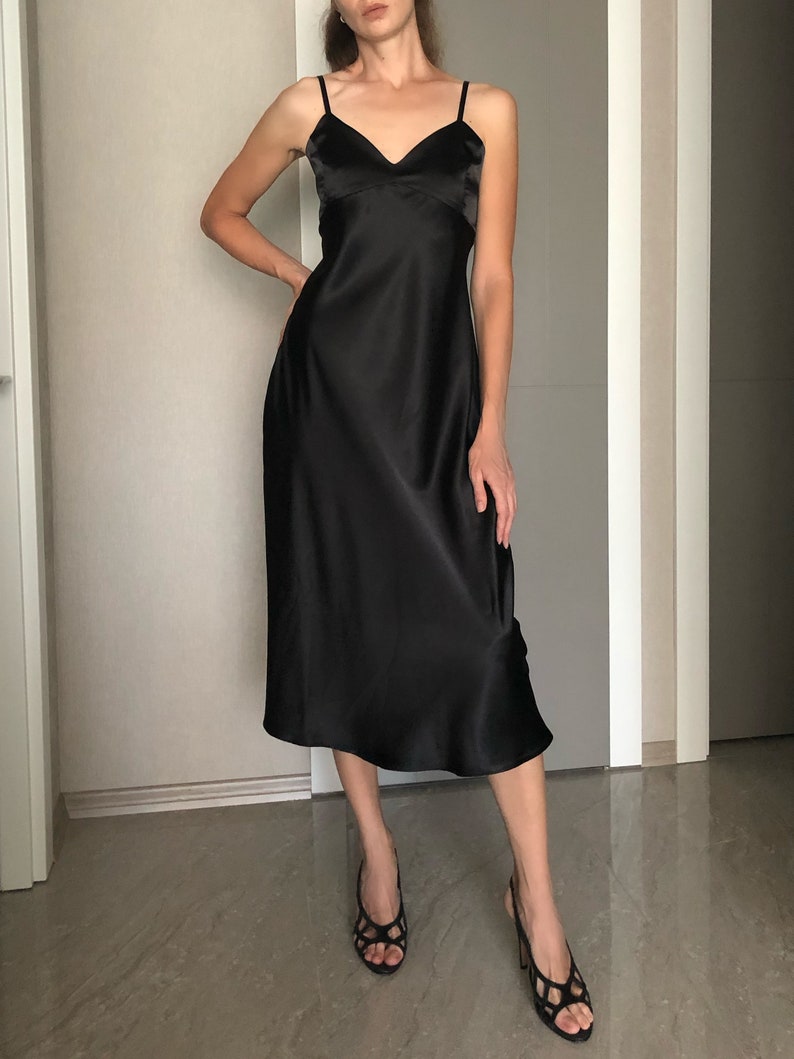 black silk slip