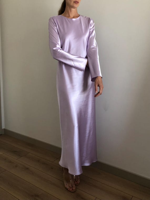long sleeve slip dress Zahra Satin Maxi through.2) Open long Ever New long sleeve slip