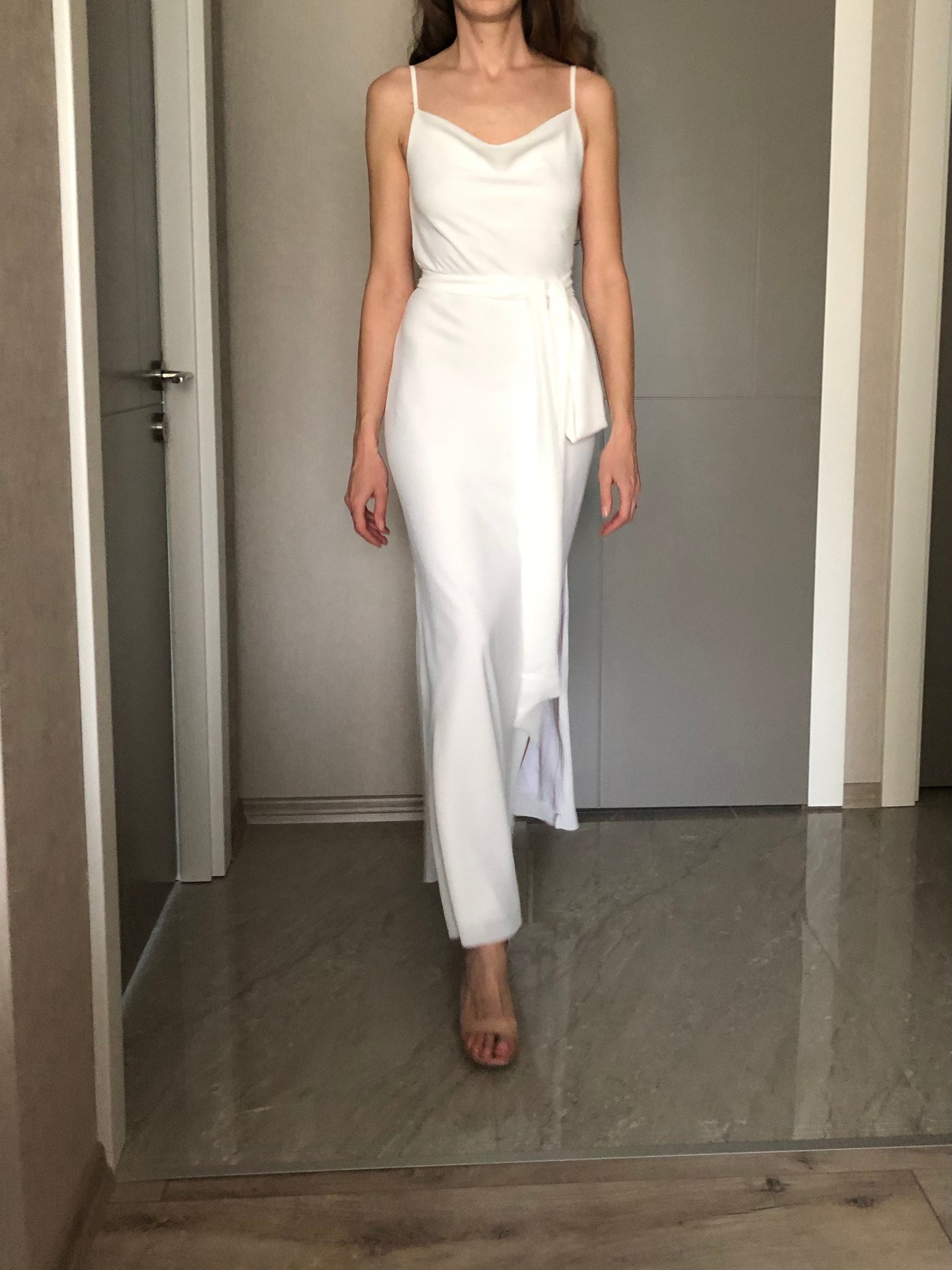 sachin and babi light blue dress BABARONI Chiffon Lace White Wedding Dresses A-line Plunging V-Neck  Sweep/Brush Train Spaghetti Straps – BABARONI UK