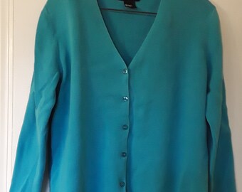 turquoise cardigan sweater