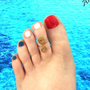 Toe ring turquoise silver black gold bronze brown blue pink bridal band foot ring men ring toe colored colorful foot gift foot jewelry hippie image 10