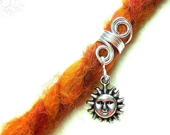 Sun Dread Jewelry Silver Colored Dread Bead Metal Bead Dreadlocks Tribal Dreads Jewelry Dread Jewelry Spiral Earrings