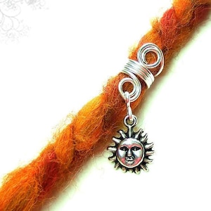 Sun Dread Jewelry Silver Colored Dread Bead Metal Bead Dreadlocks Tribal Dreads Jewelry Dread Jewelry Spiral Earrings