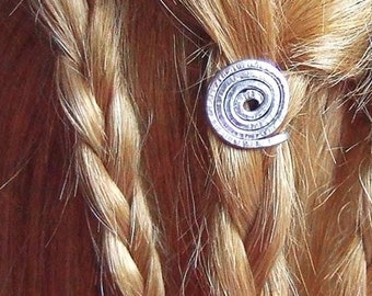 Dread braid spiral ammonite Viking hair spiral dread jewelry unique snail box braids dreadlock large hole bead jewelry dread jewelry