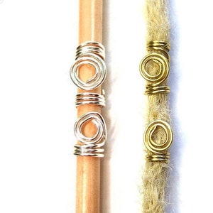 2 Metall Dread Schmuck silber gold klein schlichte Dread Spiralen Dreadschmuck Dreadperlen Tribal Dreadlocks Bohoho Dreads Schmuck
