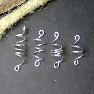 4 dread beads silver set gold dread jewelry braids simple Viking metal small and large minimalist dreadlock spiral dread jewelry