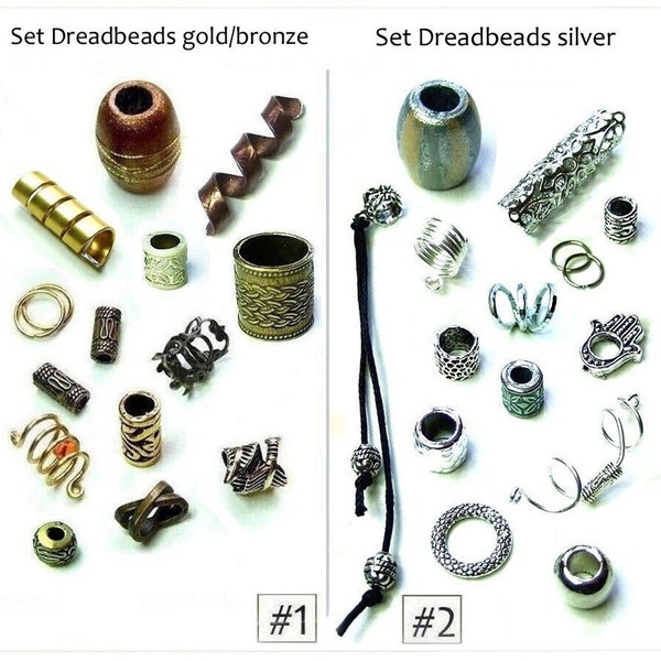 Set Dreadschmuck bronze gold silberfarben Dreadperlen Adventskalender Füllung Dread Schmuck Poppy Perlen Dreadlock Wikinger Perlen