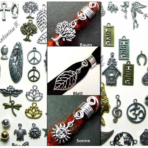 3 Wish Pendant Charms Dread Jewelry Hair Rings Dread Beads Metal Girls Dreadloc Dread Jewelry Spirals Dreadlocks Earrings Drop Earrings