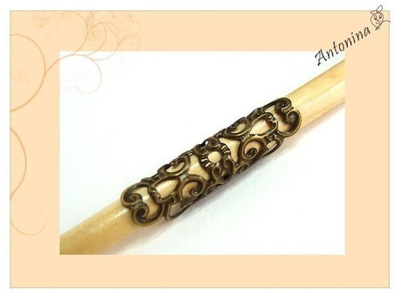 Filgrane Dreadtube bronze Dread Schmuck Metallperle bronzefarbene Röhren Tribal Dreadbeads Dreadschmuck Dread spiralen