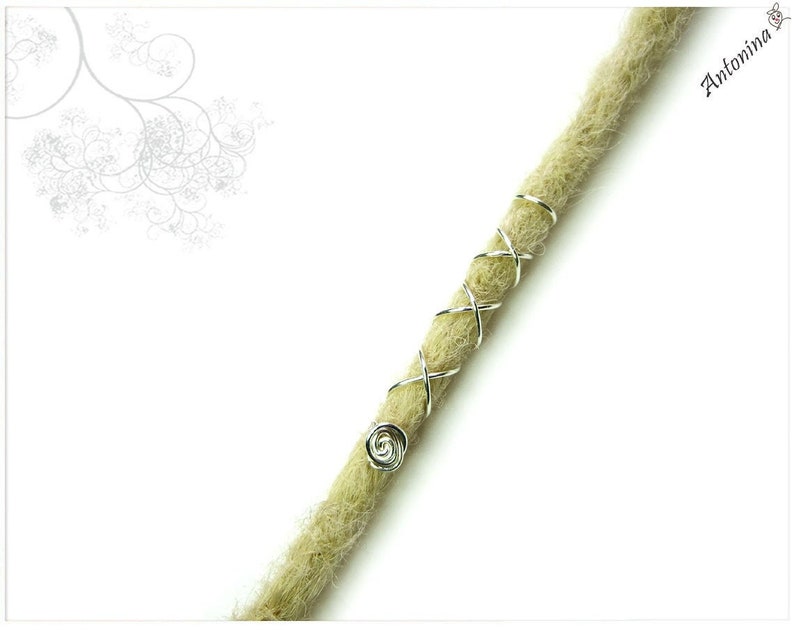 Long dread spiral wrapped silver gold colored wrap braids metal dread jewelry dread bead tribal dread jewelry dreadlocks hair jewelry pearl image 4