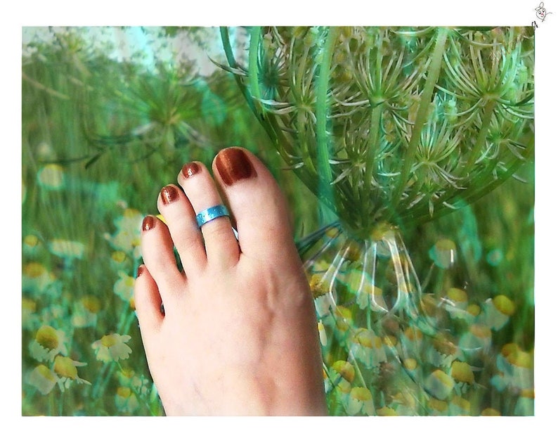 Toe ring turquoise silver black gold bronze brown blue pink bridal band foot ring men ring toe colored colorful foot gift foot jewelry hippie türkis/turquois