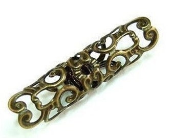 Filgrane Dreadtube bronze Dread Schmuck Metallperle bronzefarbene Röhren Tribal Dreadbeads Dreadschmuck Dread spiralen