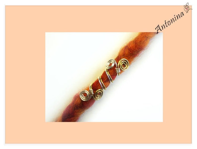 Metal Dread Beads Spirals Double Silver or Gold Dreadlocks Dread Jewelry Tribal Dread Jewelry Dreads