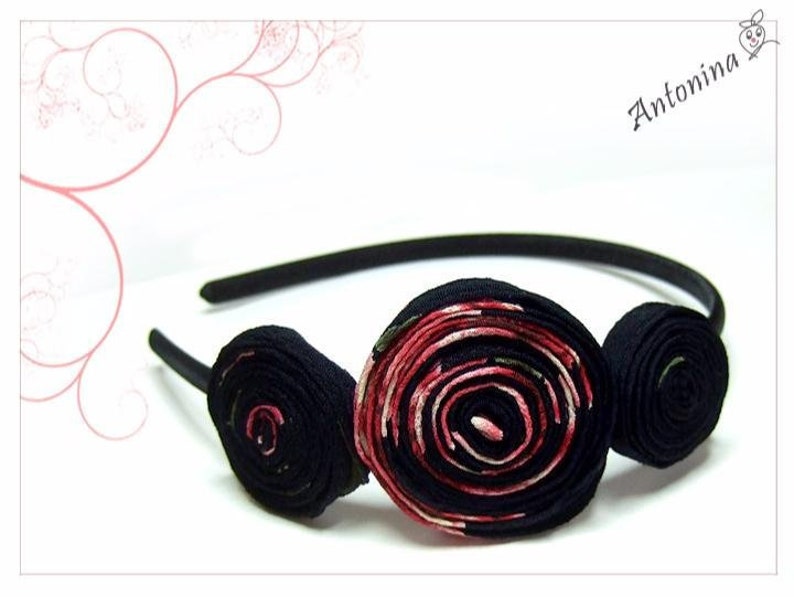 Hair ripe black lace flowers plain hair ornament headdress