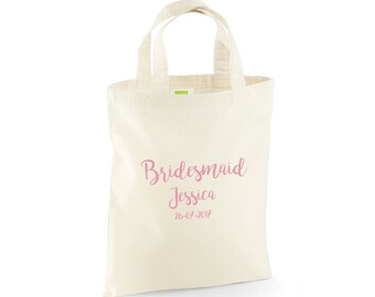 Personalised Wedding Party Bridal Bride, Flower Girl, Bridesmaid Favour Gift Bag
