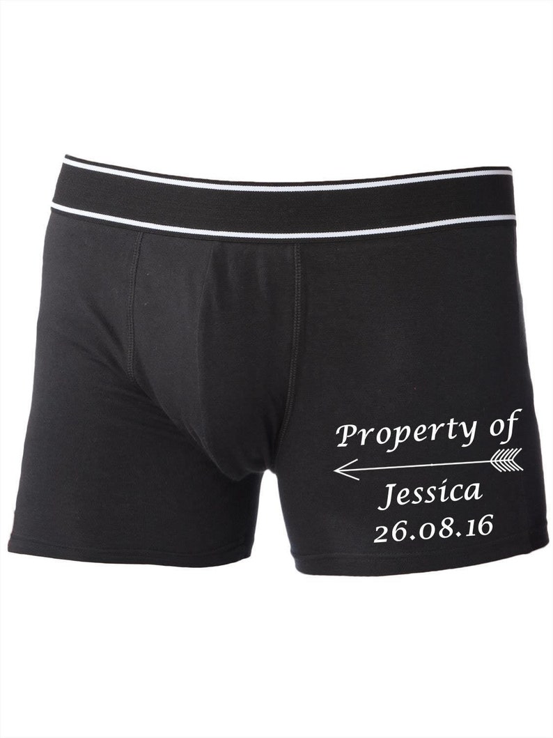 PERSONALISED Wedding Boxer shorts /"UNDER NEW MANAGEMENT/" or /"PROPERTY OF..?/"