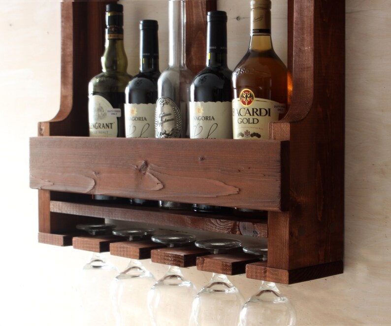 Wine Rack Wall Mounted Rustic Wine Rack Rustic Decor Etsy