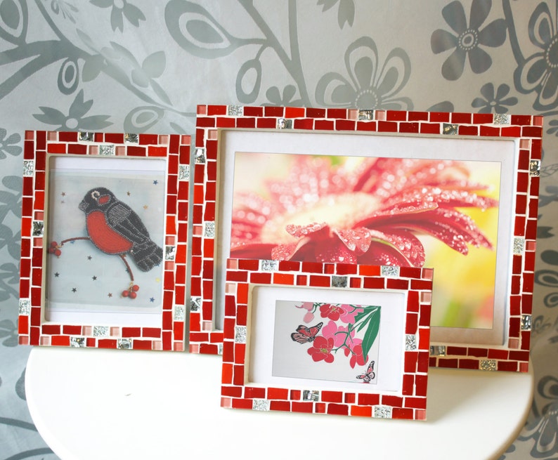 Red frame set Mosaic frame set 5x7 frame 8x12 frame Etsy