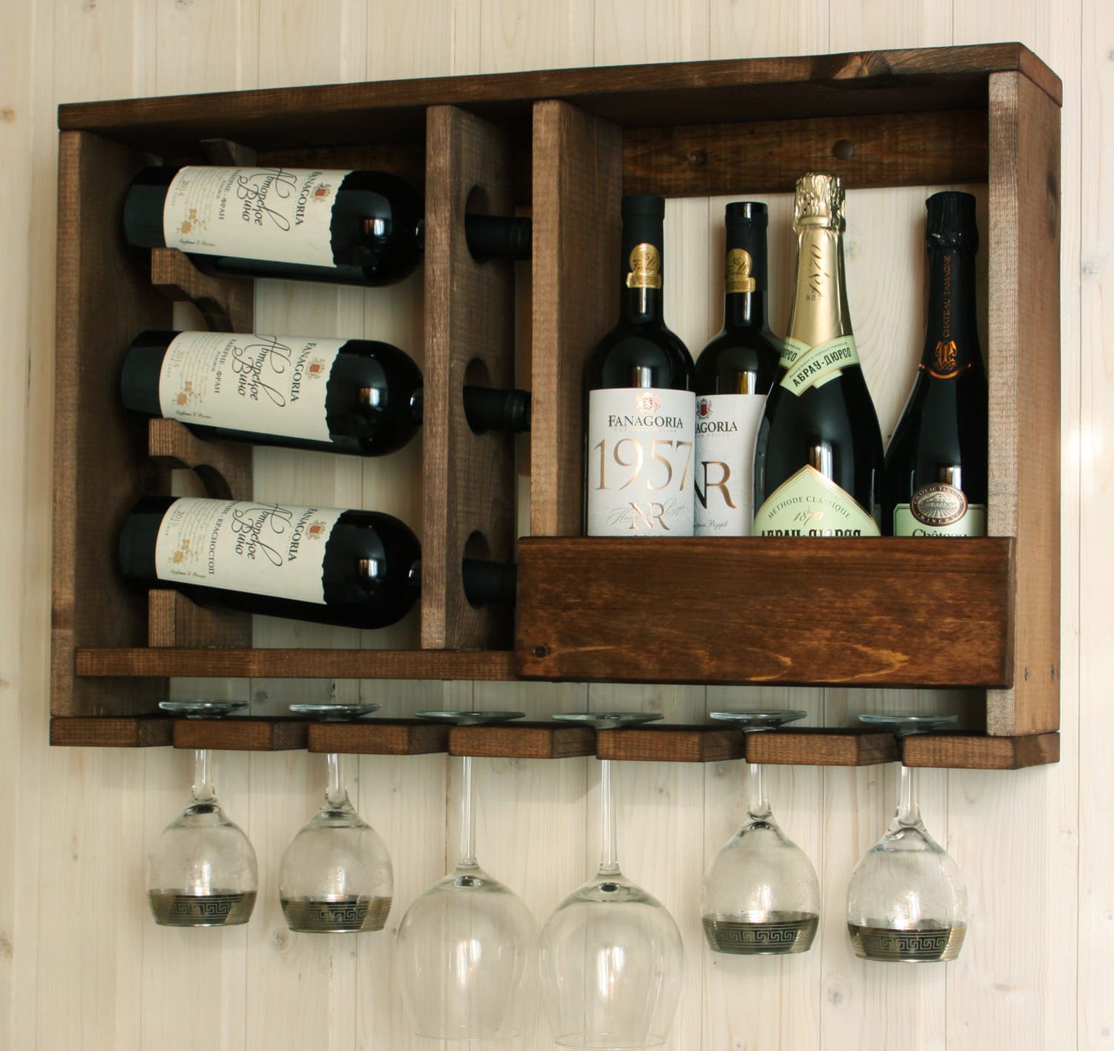 Wooden wine rack Wedding gift Gift for father Rustic Etsy