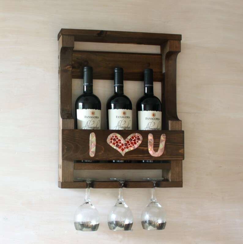Wooden wine rack Wedding gift Rustic wine rack Rustic Etsy