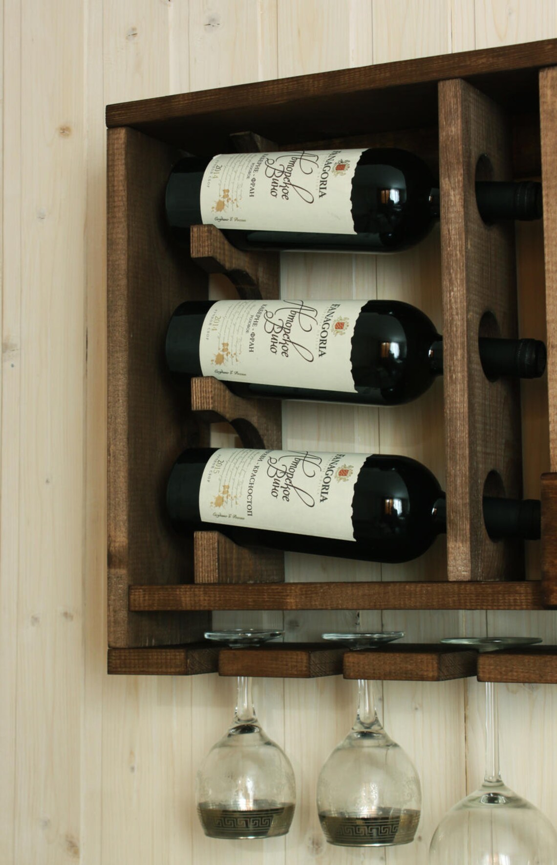 Wooden wine rack Wedding gift Gift for father Rustic Etsy