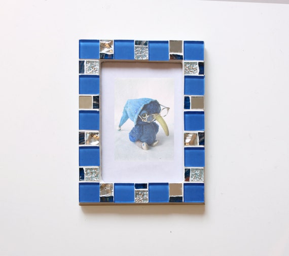 4x6 frame Mosaic photo frame Blue frame Photo frame 4x6 Etsy
