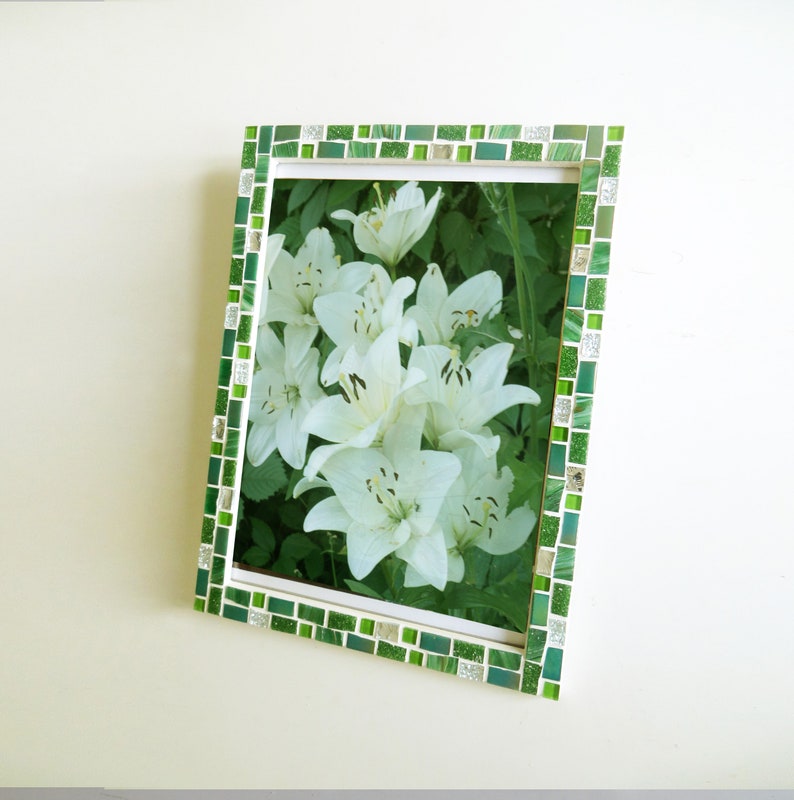 8x10 frame Mosaic wall photo frame Blue frame Photo Etsy