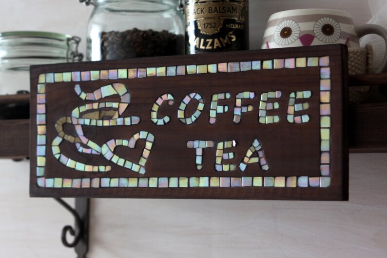 Coffee shelf Tea Station Coffee and Tea Shelf Wall Shelf Etsy