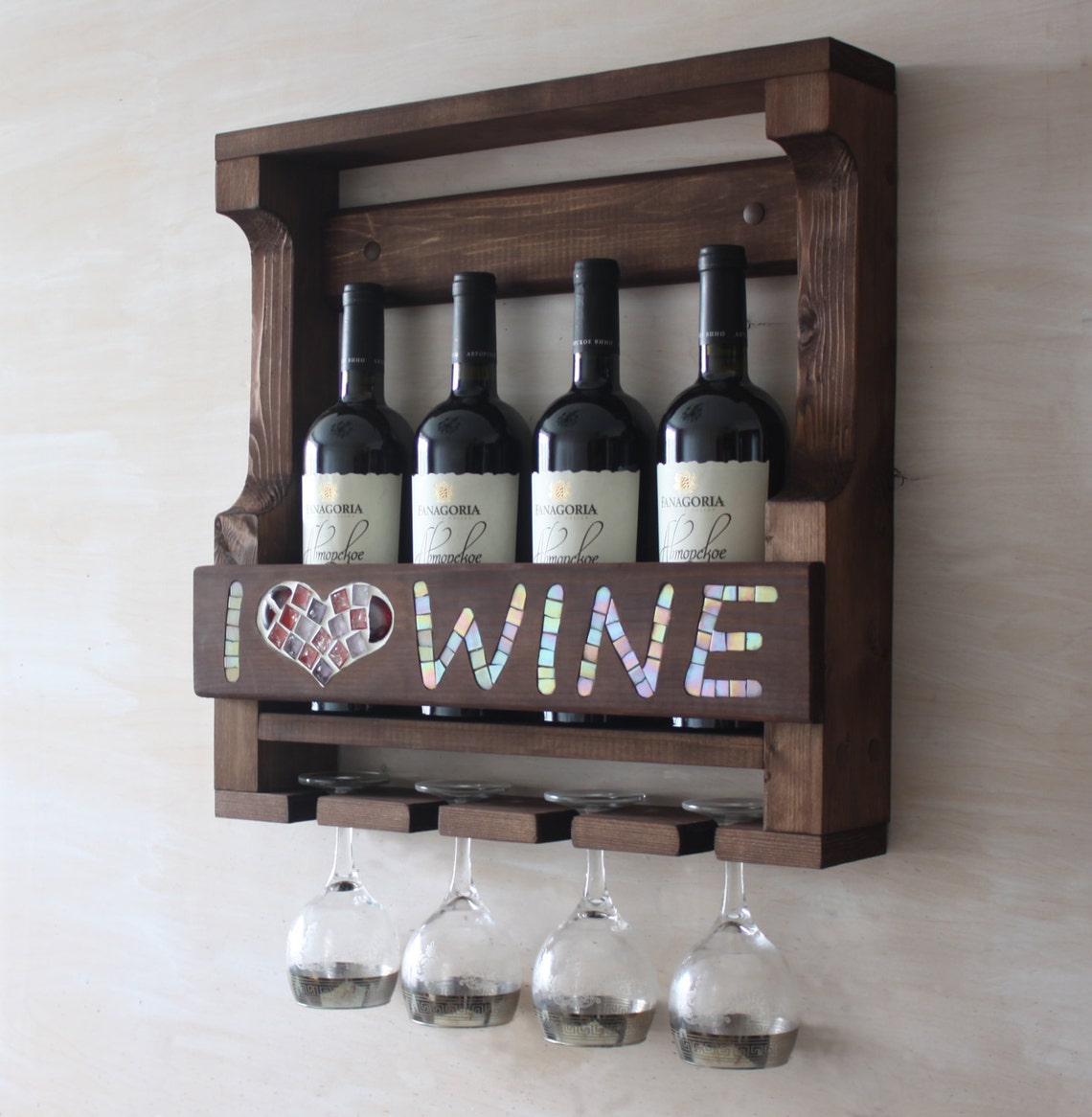Personalized wine rack Rustic wine rack Wooden wine rack Etsy