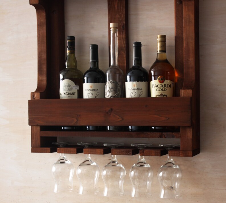 Wine Rack Wall Mounted Rustic Wine Rack Rustic Decor Etsy