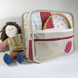 TROUSSE de couture, broderie, POCHETTE avec multiples rangements et cartable détachable, valise et cartable classeur