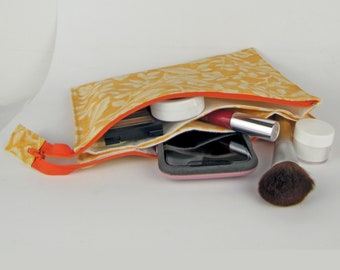 TROUSSE de maquillage DOUBLE, pochette à compartiments fermée par fermeture éclair, sac de coton pour rangement de cosmétiques