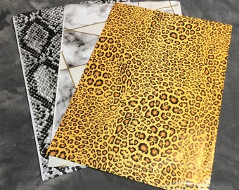 100 10x13 LEOPARD  SNAKE and Marble Poly Mailers Envelopes Shipping Bags