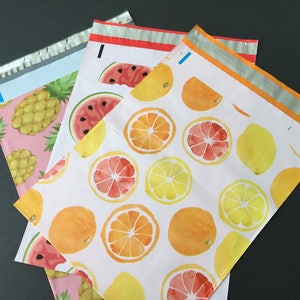 50 10x13 Fruit Combo CITRUS WATERMELON Pumpkin and PINEAPPLE Poly Mailers Self Sealing Envelopes image 2