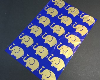 100 10x13 ELEPHANTS Poly Mailers  Envelopes Shipping Bags Blue Gold