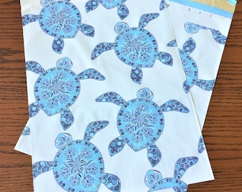 50 10x13 Blue Turtles Poly Mailers Envelopes Shipping Bags
