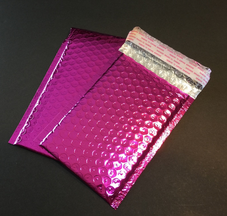 40 4x8 PINK METALLIC Poly Bubble Mailers Size 000 Self Sealing Shipping