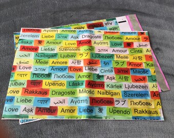 30 10x13 LOVE WORDS Valentine Poly Mailers Envelopes Shipping Bags