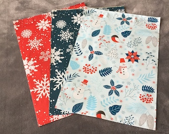 25 SHOP EXCLUSIVE 12x15.5 Snowflake and Snowman Poly Mailers Blue Red Winter Christmas Envelopes Shipping Bags