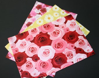30 Assorted Designer Poly Mailers 10x13 Pink Red Hibiscus Roses Yellow Daisies Flowers Envelopes Shipping Bags Spring Mother's Day