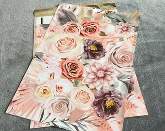 50 10x13 BOHO FLOWERS Poly Mailers Envelopes Shipping Bags Spring Mother's Day