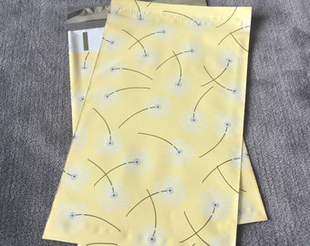 50 6x9 AMARILLO DIENTE DE LEÓN Flores Poly Mailers Bolsas de envío Sobres