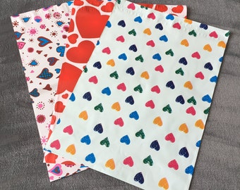 30 10x13 ASSORTED HEARTS Poly Mailers Envelopes Shipping Bags 10 Each