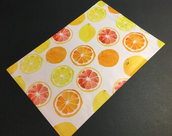 100 Designer CITRUS FRUIT Poly Mailers 10x13 Envelopes Shipping Bags