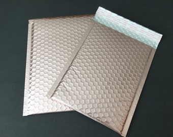 20 6x9 ROSE GOLD Poly Bubble Mailers Size 0 Self Sealing Shipping Envelopes Wedding Christmas